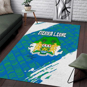 Sierra Leone Crest Area Rug with National Coat of Arms and Flag Colors TS04