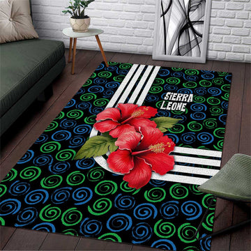 Sierra Leone Area Rug Red Hibiscus Floral Design TS04