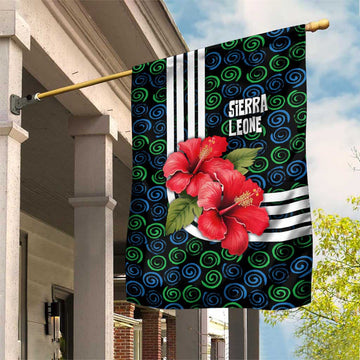 Sierra Leone Garden Flag Red Hibiscus Floral Design TS04