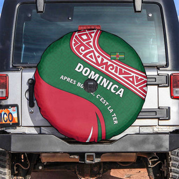 Dominica Spare Tire Cover with Sisserou Parrot and Tribal Pattern Design TS04