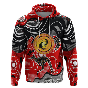 Aboriginal Flag Style Dot Art And Abstract Kangaroo Hoodie TS04
