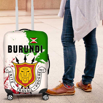 Burundi Flag Luggage Cover with National Emblem and Motto Unité Travail Progres TS04