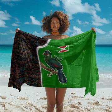 Burundi Turaco Sarong with National Bird and Flag Pattern TS04