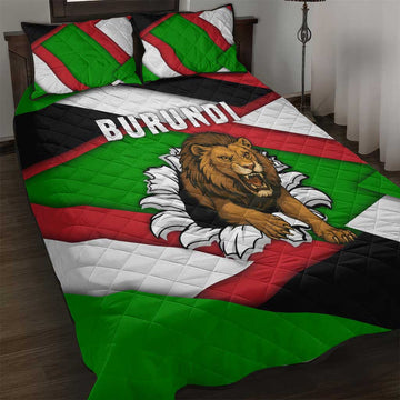 Burundi Roaring Lion Quilt Bed Set with National Flag Colors TS04