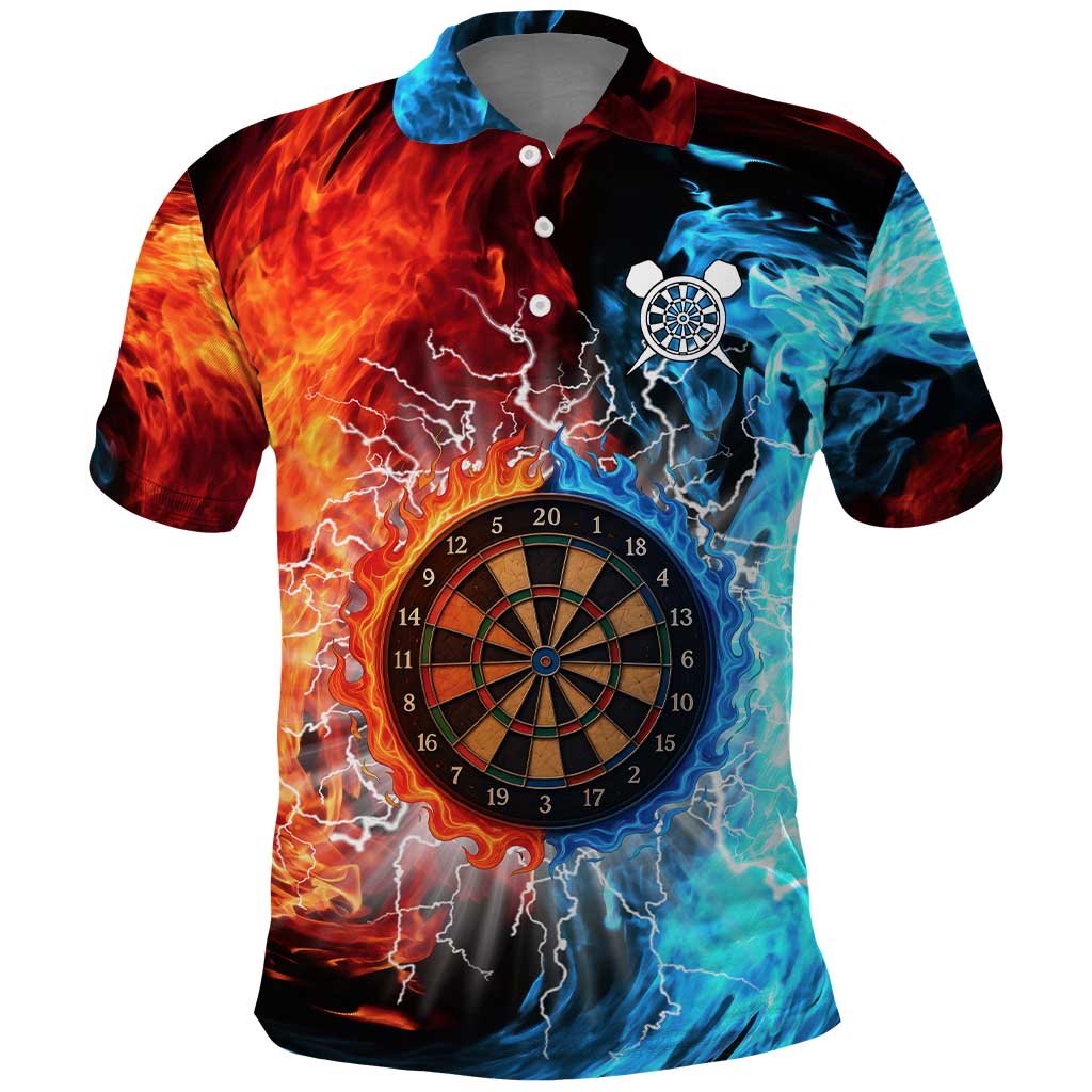 Custom Thunder Lightning Darts Polo Shirt Dartboard Water Fire TS04