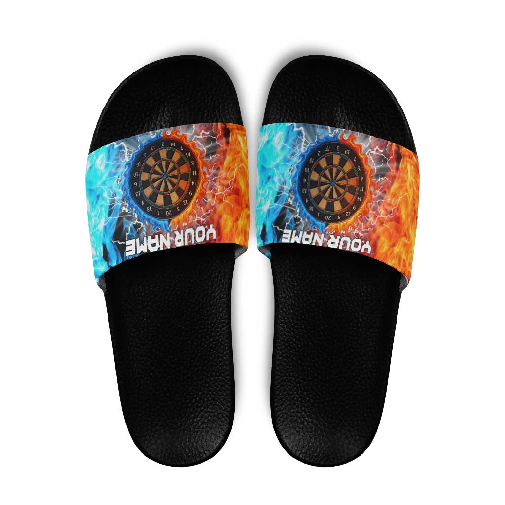 Custom Thunder Lightning Darts Slide Sandals Dartboard Water Fire TS04