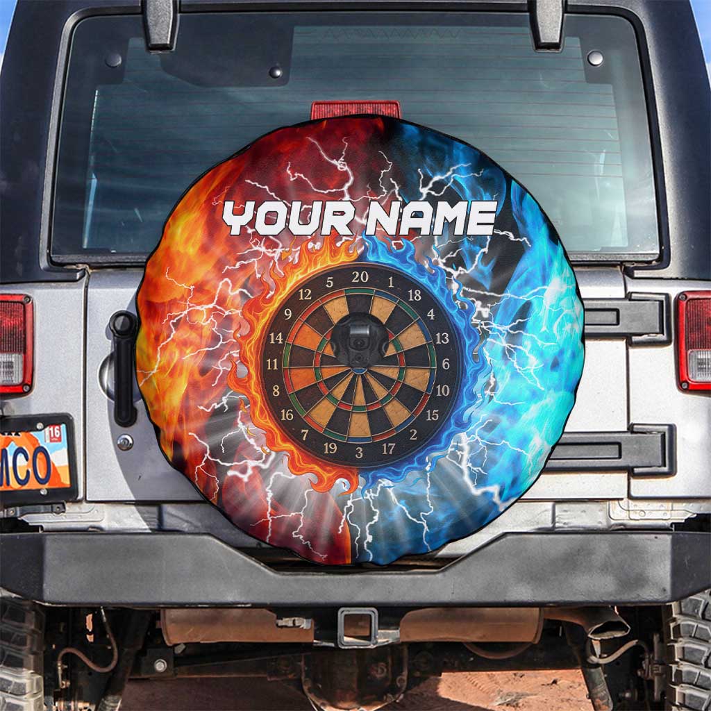 Custom Thunder Lightning Darts Spare Tire Cover Dartboard Water Fire TS04