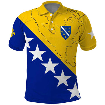 Bosnia and Herzegovina Polo Shirt Flag and Coat of Arms Hoodie Unique Combination Design TS04