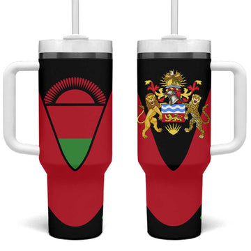 Malawi Tumbler With Handle Flag Colors Blended with National Emblem TS04