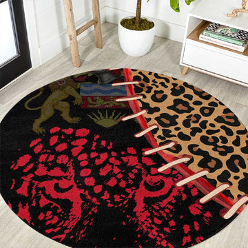 Leopard and Lion Malawi Round Carpet Unity and Freedom TS04