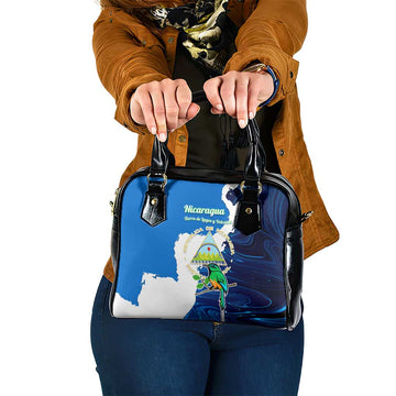 Nicaragua Guardabarranco Bird Shoulder Handbag with Volcano Map and National Emblem Design TS04
