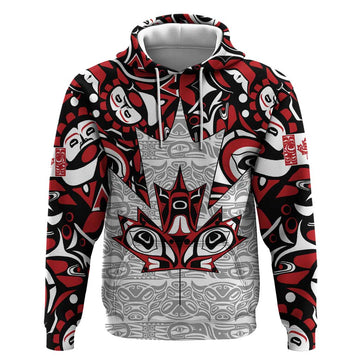 Canada Hoodie Haida Art-Inspired Pattern Design TS04