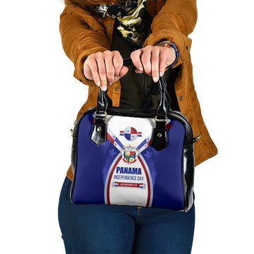 Panama Independence Day Shoulder Handbag with National Coat of Arms and Red Blue Star Design TS04