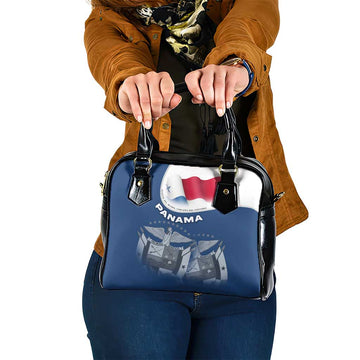 Panama National Flag Shoulder Handbag with Canal Symbolism and Puente del Mundo Motto Design TS04