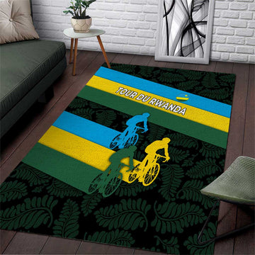 Rwanda Area Rug with Tour du Rwanda Cycling Race Flag Stripe Spirit TS04