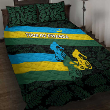 Rwanda Quilt Bed Set with Tour du Rwanda Cycling Race Flag Stripe Spirit TS04