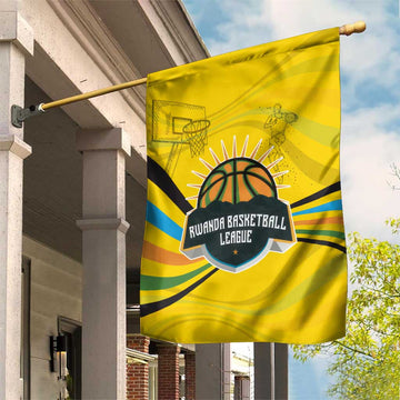 Rwanda Garden Flag with Basketball League Court Hoop Yellow Wave Spirit TS04
