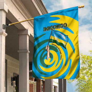 Rwanda Garden Flag with Imigongo Spiraling Flag Hand Wave Time Spirit TS04