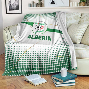 Algeria Soccer Blanket with Desert Warriors Text and National Flag Design TS04