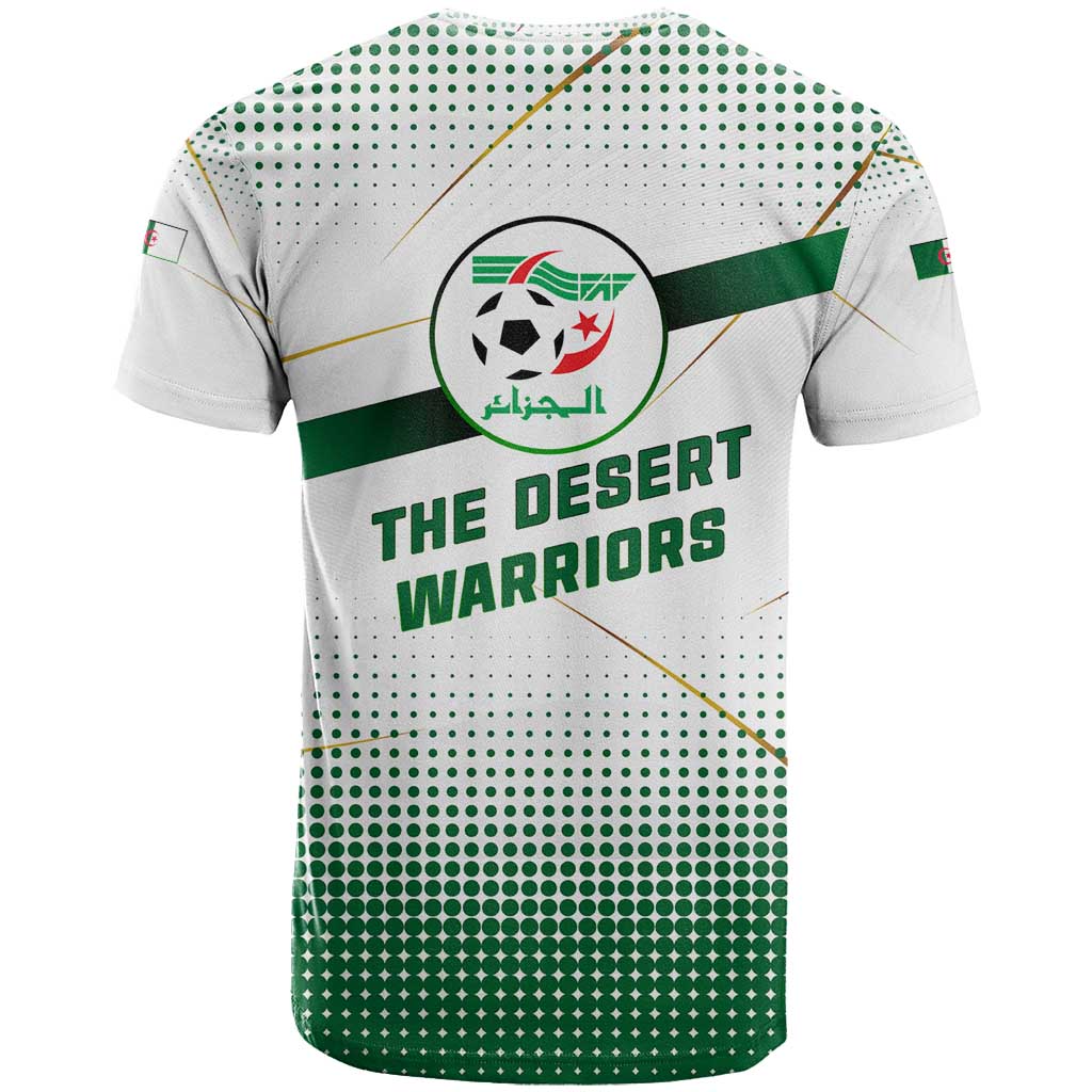 Algeria Soccer T shirt with Desert Warriors Text and National Flag Design TS04