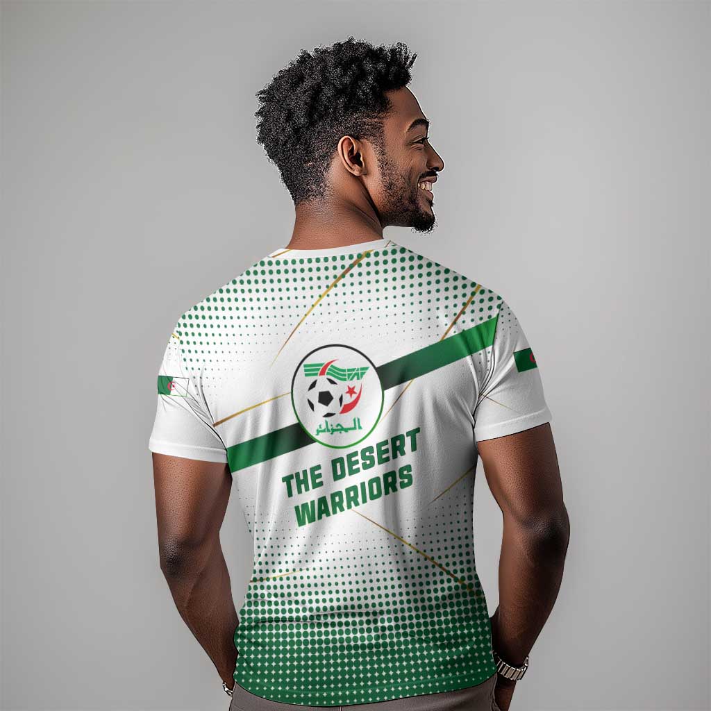 Algeria Soccer T shirt with Desert Warriors Text and National Flag Design TS04