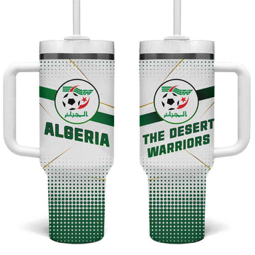 Algeria Soccer Tumbler With Handle with Desert Warriors Text and National Flag Design TS04
