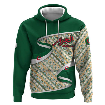 Algeria Hoodie with Arabic Calligraphy and Traditional Pattern Design TS04