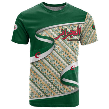 Algeria T shirt with Arabic Calligraphy and Traditional Pattern Design TS04