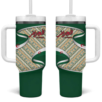 Algeria Tumbler With Handle with Arabic Calligraphy and Traditional Pattern Design TS04
