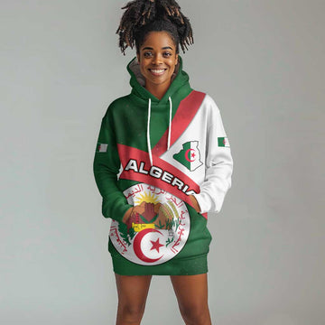 Algeria Hoodie Dress with National Emblem and Map Design TS04