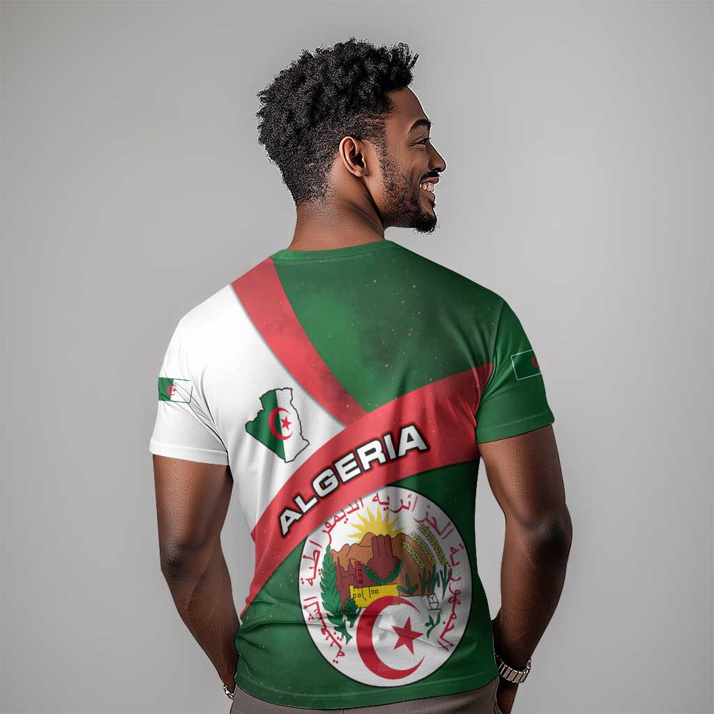 Algeria T shirt with National Emblem and Map Design TS04