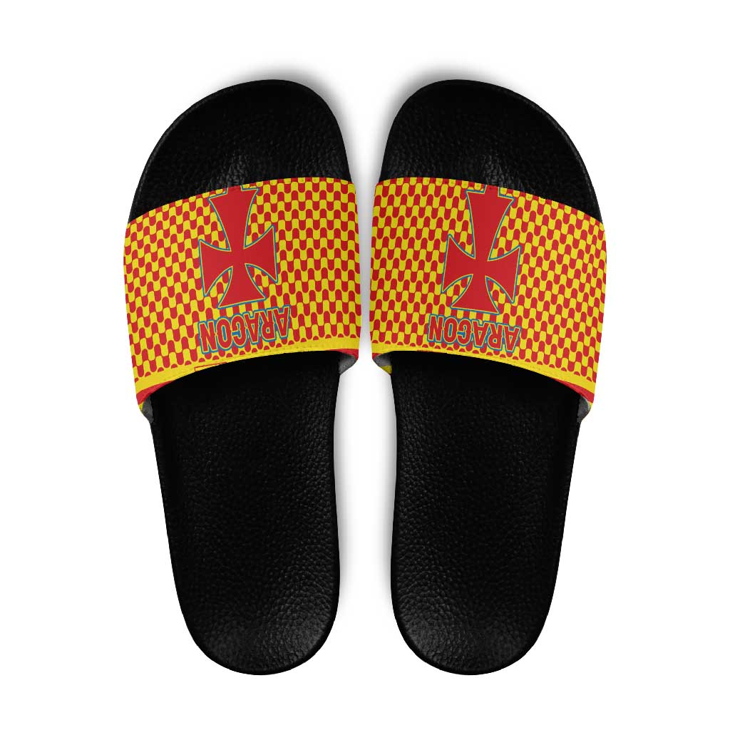 Aragon Flag Slide Sandals Autonomous Community of Spain TS04