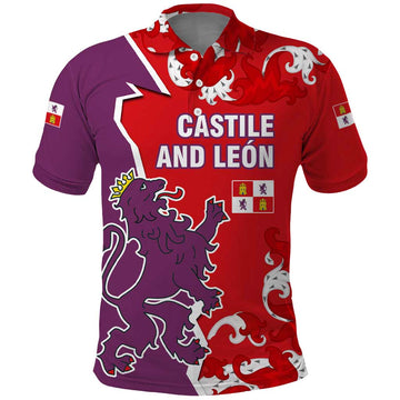 Castile and León Flag Polo Shirt Autonomous Community of Spain TS04