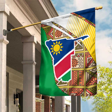 Afro Namibia Map Garden Flag National Emblem and Cultural Motif Design TS04