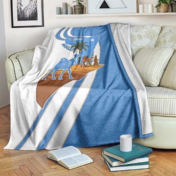 Somalia Blanket with Camel Desert Map Palm Tree Heritage Spirit TS04