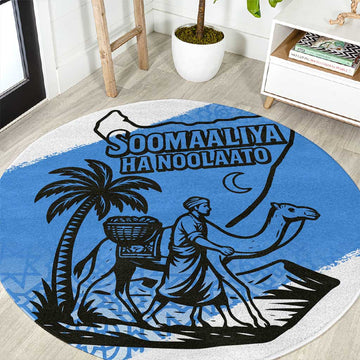 Somalia Round Carpet with Soomaaliya Ha Noolaato Nomad Moon Flag Spirit TS04