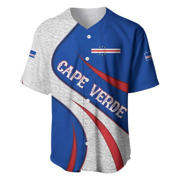 Cape Verde Baseball Jersey with Blue Red Flag Nós Kretxeu Spirit TS04