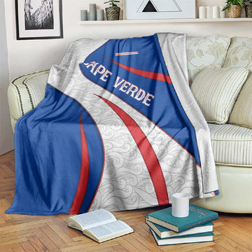 Cape Verde Blanket with Blue Red Flag Nós Kretxeu Spirit TS04