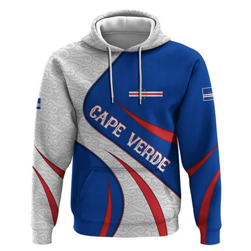 Cape Verde Hoodie with Blue Red Flag Nós Kretxeu Spirit TS04