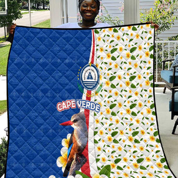 Cape Verde Quilt Kingfisher Bird Floral Flag Spirit TS04