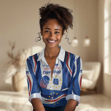 Cape Verde Women Casual Shirt with Independence Day 5th July Flag Celebration Spirit TS04