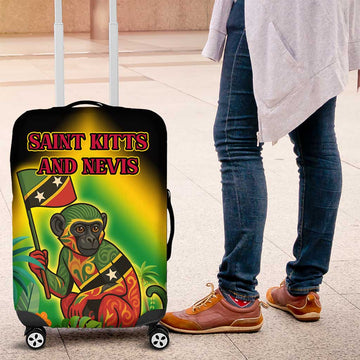 Saint Kitts and Nevis Luggage Cover with Coat of Arms and Flag Pattern Design TS04