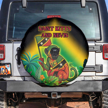 Saint Kitts and Nevis Spare Tire Cover with Coat of Arms and Flag Pattern Design TS04
