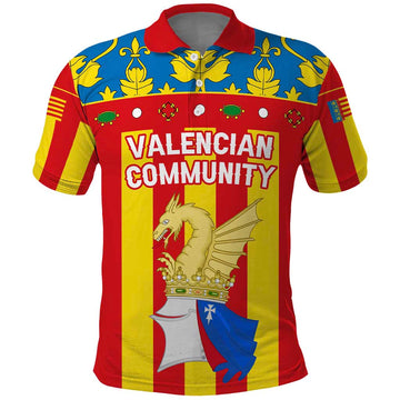Valencian Community Flag Polo Shirt Autonomous Community of Spain TS04