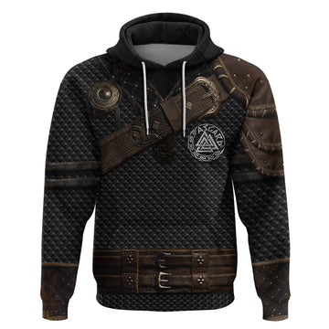 Viking Armor Hoodie Vegvisir With Silver Chain Link TS04