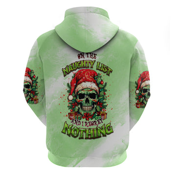 On The Naughty List Skull Christmas Hoodie TS04