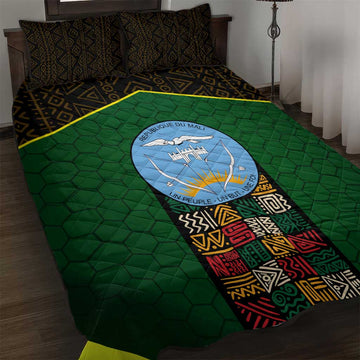 Mali Map Quilt Bed Set Vulture in Gliding Flight - African Patterns Design TS04