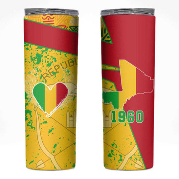 Mali in My Heart Skinny Tumbler Map with National Flag Colors TS04