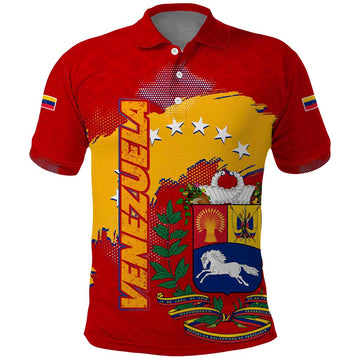 Venezuela Polo Shirt with National Coat of Arms Flag Map Spirit TS04