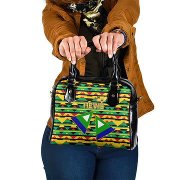 Nevis in Saint Kitts and Nevis Shoulder Handbag Geometric Pattern and Coat of Arms TS04